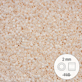 1101-9913 - Delica de Verre Perle de Rocaille 2mm Stellaris Creme AB Opaque 22gr 1101-9913,montreal, quebec, canada, beads, wholesale