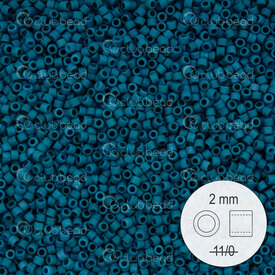1101-9917 - Delica de Verre Perle de Rocaille 2mm Stellaris Bleu Paon Mat 22gr 1101-9917,montreal, quebec, canada, beads, wholesale