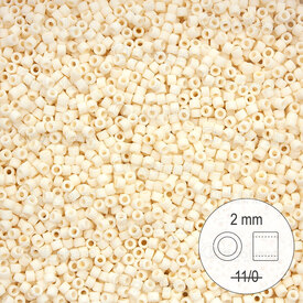 1101-9923 - Glass Delica Seed Bead Stellaris 2mm Matte Opaque Beige 22gr 1101-9923,montreal, quebec, canada, beads, wholesale