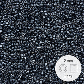 1101-9925 - Glass Delica Seed Bead Stellaris 2mm Metallic Gunmetal 22gr 1101-9925,Weaving,Seed beads,Stellaris Delica,montreal, quebec, canada, beads, wholesale
