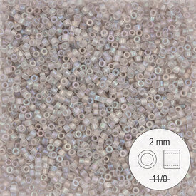 1101-9927 - Glass Delica Seed Bead Stellaris 2mm Matte Transparent Grey AB 22gr 1101-9927,Weaving,Seed beads,Stellaris Delica,montreal, quebec, canada, beads, wholesale