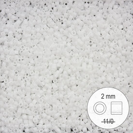 1101-9935 - Glass Delica Seed Bead Stellaris 2mm Opaque White 22gr 1101-9935,montreal, quebec, canada, beads, wholesale