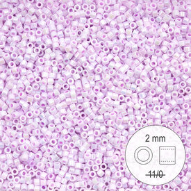 1101-9941 - Glass Delica Seed Bead Stellaris 2mm Opaque Light Mauve AB 22gr 1101-9941,Beads,Seed beads,montreal, quebec, canada, beads, wholesale
