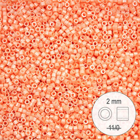 1101-9955 - Glass Delica Seed Bead Stellaris 2mm Opaque Peach 22gr 1101-9955,montreal, quebec, canada, beads, wholesale