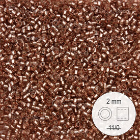 1101-9961 - Glass Delica Seed Bead Stellaris 2mm Smoked Quartz Silver Lined 22gr 1101-9961,QUARTZ FU,montreal, quebec, canada, beads, wholesale