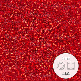 1101-9963 - Glass Delica Seed Bead Stellaris 2mm Metalic Red 22gr 1101-9963,Stellaris rouge,montreal, quebec, canada, beads, wholesale