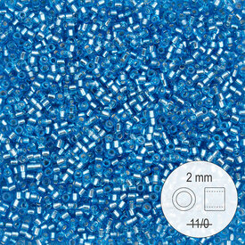 1101-9967 - Glass Delica Seed Bead Stellaris 2mm Blue Silver Lined 22gr 1101-9967,stellaris bleu,montreal, quebec, canada, beads, wholesale