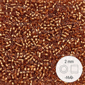 1101-9969 - Delica de Verre Perle de Rocaille 2mm Stellaris Brun Centre Argente 22gr 1101-9969,perles brun,montreal, quebec, canada, beads, wholesale
