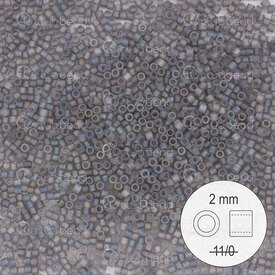 1101-9971 - Glass Delica Seed Bead 2mm Stellaris Dark Grey AB Transparent Matt 20g 1101-9971,Beads,Glass,Delica,Seed Bead,Glass,Glass,2MM,Cylinder,Grey,Dark Grey,AB,Transparent,Matt,China,montreal, quebec, canada, beads, wholesale