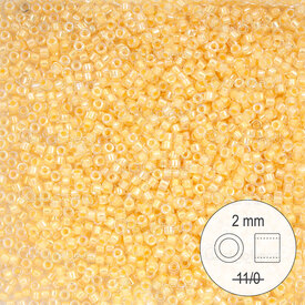 1101-9973 - Glass Delica Seed Bead Stellaris 2mm Crystal AB Golden Yellow Lined 22gr 1101-9973,stellars,montreal, quebec, canada, beads, wholesale