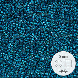 1101-9979 - Glass Delica Seed Bead Stellaris 2mm Metalic Peacock Blue 22gr 1101-9979,paon,montreal, quebec, canada, beads, wholesale