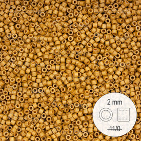 1101-9981 - Glass Delica Seed Bead Stellaris 2mm Matt Golden Yellow 22gr 1101-9981,stellars,montreal, quebec, canada, beads, wholesale