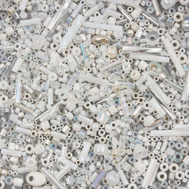 1101-9990-01 - Bille Perle de Rocaille Miyuki Mix Blanc Assortiment Couleur-Forme-Taille 10gr 1101-9990-01,montreal, quebec, canada, beads, wholesale