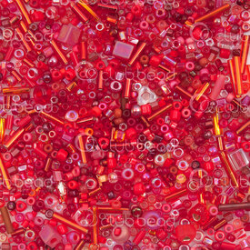 1101-9990-03 - Bille Perle de Rocaille Miyuki Mix Rouge Assortiment Couleur-Forme-Taille 10gr 1101-9990-03,montreal, quebec, canada, beads, wholesale