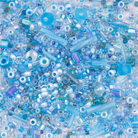 1101-9990-05 - Glass Bead Miyuki Mix Blue Assorted Shape-Size-Color 10gr 1101-9990-05,montreal, quebec, canada, beads, wholesale