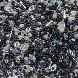 1101-9990-09 - Bille Perle de Rocaille Miyuki Mix Noir Assortiment Couleur-Forme-Taille 10gr 1101-9990-09,Produits en vrac,montreal, quebec, canada, beads, wholesale
