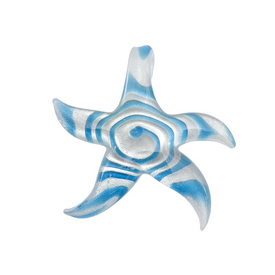 *1102-1251-07 - Glass Pendant Lampwork Starfish App. 60MM Blue Crystal Silver Foil 1pc *1102-1251-07,Pendants,Glass,Pendant,Lampwork,Glass,Glass,App. 60MM,Star,Starfish,Blue,Crystal,Blue,Silver Foil,China,montreal, quebec, canada, beads, wholesale