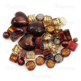 1102-1299-MIX - Assorted Glass Silver Foil Center Bead Assorted Shape-Size-Color 1 Bag (300gr) !Limited Quantity! 1102-1299-MIX,Bulk products,montreal, quebec, canada, beads, wholesale