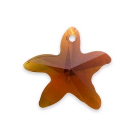 *1102-1805-05 - Glass Pendant Starfish 15MM Brown AB 12pcs *1102-1805-05,Pendants,12pcs,Pendant,Glass,15MM,Star,Starfish,Brown,Brown,AB,China,12pcs,montreal, quebec, canada, beads, wholesale