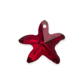 *1102-1805-17 - Glass Pendant Starfish 15MM Siam Silver Back 12pcs *1102-1805-17,verre de mer,montreal, quebec, canada, beads, wholesale