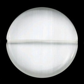 *1102-2030-05 - Glass Bead Cat's Eye Flat Round A Grade 14MM White 15'' String *1102-2030-05,Bead,Cat's Eye,Glass,Glass,14MM,Round,Flat Round,A Grade,White,White,China,15'' String,montreal, quebec, canada, beads, wholesale