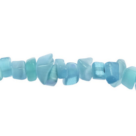*A-1102-2039-CHIPS - Glass Bead Cat's Eye Chip A Grade Turquoise 32'' String *A-1102-2039-CHIPS,montreal, quebec, canada, beads, wholesale