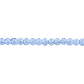 *1102-3700-13 - Bille de Verre Pressé Ronde 4mm Bleu Pâle Corde de 16 pouces *1102-3700-13,montreal, quebec, canada, beads, wholesale