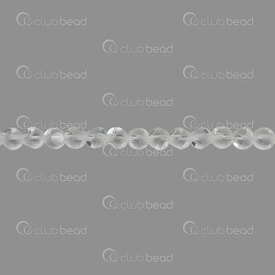 1102-3725-0601 - Glass Pressed Bead 6mm Round Matte Crystal 6 face Cut 24" String (100pcs) 1102-3725-0601,montreal, quebec, canada, beads, wholesale