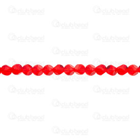 1102-3725-0611 - Bille de Verre Presse Rond 6mm Hyacinthe Mat 6 Facette Corde de 24 pouces (100pcs) 1102-3725-0611,1102-3725,montreal, quebec, canada, beads, wholesale