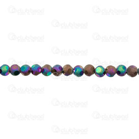 1102-3725-0639 - Glass Pressed Bead 6mm Round Full Coating 6 face Cut 24" String (100pcs) 1102-3725-0639,1102-3725,montreal, quebec, canada, beads, wholesale