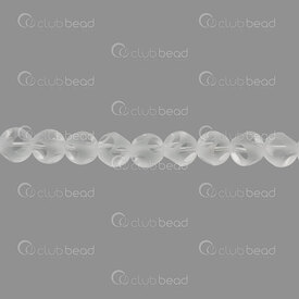 1102-3725-0801 - Glass Pressed Bead 8mm Round Matte Crystal 6 face Cut 24" String (72pcs) 1102-3725-0801,montreal, quebec, canada, beads, wholesale