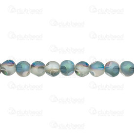 1102-3725-0895 - Glass Pressed Bead 8mm Round Matte Fushia/Green Transparent 6 face Cut 24" String (72pcs) 1102-3725-0895,1102-3725,montreal, quebec, canada, beads, wholesale