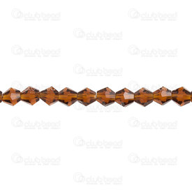 1102-3736-05 - Glass Press Bead 6MM  Bicone Topaz  12" String/50pcs 1102-3736-05,6mm,Glass Press,Bead,Glass,Glass Press,6mm,Bicone,Bicone,Brown,China,16'' String,montreal, quebec, canada, beads, wholesale
