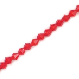 1102-3736-09 - Glass Press Bead 6MM Bicone Ruby 12" String/50pcs 1102-3736-09,M,16'' String,6mm,Glass Press,Bead,Glass,Glass Press,6mm,Bicone,Bicone,Red,Ruby,China,16'' String,montreal, quebec, canada, beads, wholesale