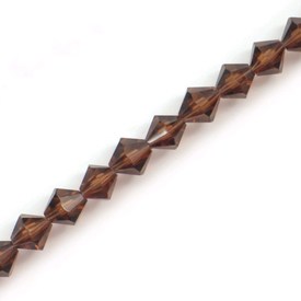 1102-3738-05 - Glass Press Bead 8MM  Bicone Topaz  11.5" String/40pcs 1102-3738-05,Beads,Glass,Bicone,8MM,Bead,Glass,Glass Press,8MM,Bicone,Bicone,Brown,China,16'' String,montreal, quebec, canada, beads, wholesale