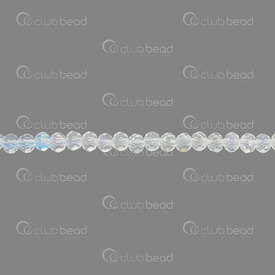 1102-3745-01AB - Glass Bead Oval Faceted 3.5x3mm Crystal AB 16'' String 1102-3745-01AB,1102-37,montreal, quebec, canada, beads, wholesale