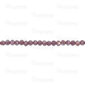 1102-3745-79AB - Glass Bead Oval Faceted 3x3.5mm Purple Jade AB 16'' String 1102-3745-79AB,Bille verre ab,montreal, quebec, canada, beads, wholesale