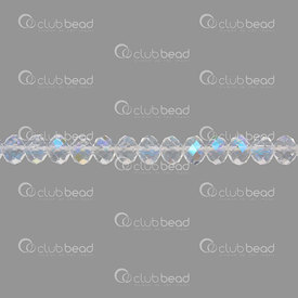 1102-3746-01AB - glass press bead oval facetted 4X6mm crystal AB 17\'\' String (98-100pcs) 1102-3746-01AB,verre facette cristal,montreal, quebec, canada, beads, wholesale