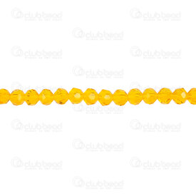1102-3746-07 - Glass Pressed Bead Oval Faceted 6x4mm Orange 16" String 1102-3746-07,montreal, quebec, canada, beads, wholesale