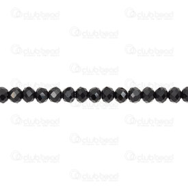 1102-3746-13 - Bille de Verre Pressé Oval Facetté 6x4mm Jais Corde 16 po 1102-3746-13,1102-3746-13,montreal, quebec, canada, beads, wholesale