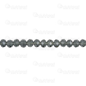 1102-3746-25 - Glass Pressed Bead Oval Faceted 6x4mm Montana 16'' String 1102-3746-25,Beads,Glass,Oval,Bead,Glass,Glass Pressed,4X6MM,Round,Oval,Faceted,White/Black Nickel,Jade,Half plated,China,montreal, quebec, canada, beads, wholesale