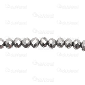 1102-3746-31 - Glass Pressed Bead Oval Faceted 4x6mm Silver Opaque 17.5" String (app100pcs) 1102-3746-31,Beads,Glass,Oval,Bead,Glass,Glass Pressed,4X6MM,Round,Oval,Faceted,Silver,Opaque,China,17.5" String (app100pcs),montreal, quebec, canada, beads, wholesale