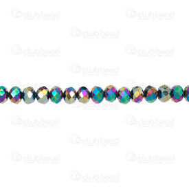 1102-3746-39 - Bille de Verre Pressé Oval Facetté 4x6mm Enduit Plein Corde 16po (env100pcs) 1102-3746-39,montreal, quebec, canada, beads, wholesale