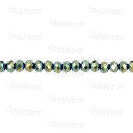 1102-3746-85 - Glass Pressed Bead Oval Faceted 5x6mm Green-Blue Vitrail 1.5mm hole 17.5\" String (app100pcs) 1102-3746-85,1102-37,montreal, quebec, canada, beads, wholesale