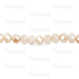 1102-3746-97 - Glass Pressed Bead Oval Faceted 4x6mm Jade Champagne/White Half plated 17.5\" String (app100pcs) 1102-3746-97,Champagne,montreal, quebec, canada, beads, wholesale