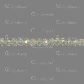 1102-3746-99 - Glass Pressed Bead Oval Facetted 4x6mm Light Yellow AB 2x15in String (approx.195pcs) 1102-3746-99,rondes,montreal, quebec, canada, beads, wholesale