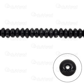 1102-3775-0613 - Glass Bead Spacer Bead Rondelle 3x6mm Black 1mm hole (app.100pcs) 15.5in String 1102-3775-0613,Others,montreal, quebec, canada, beads, wholesale