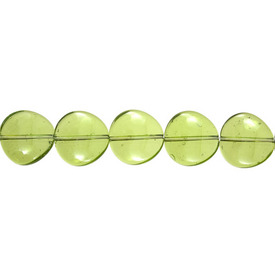 *1102-3790-07 - Glass Press Bead Round Twisted 16MM Green 16'' String *1102-3790-07,montreal, quebec, canada, beads, wholesale
