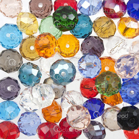 1102-3799-05 - Glass Pressed Bead Rondelle Faceted 10mm Assorted Color 50pcs 1102-3799-05,Beads,Glass,10mm,Bead,Glass,Glass Pressed,10mm,Round,Rondelle,Faceted,Mix,Assorted Color,China,50pcs,montreal, quebec, canada, beads, wholesale