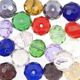 1102-3799-07 - Glass Pressed Bead Rondelle Faceted 14mm Assorted Color 20pcs 1102-3799-07,rondelles,Glass Pressed,Bead,Glass,Glass Pressed,14MM,Round,Rondelle,Faceted,Mix,Assorted Color,China,20pcs,montreal, quebec, canada, beads, wholesale